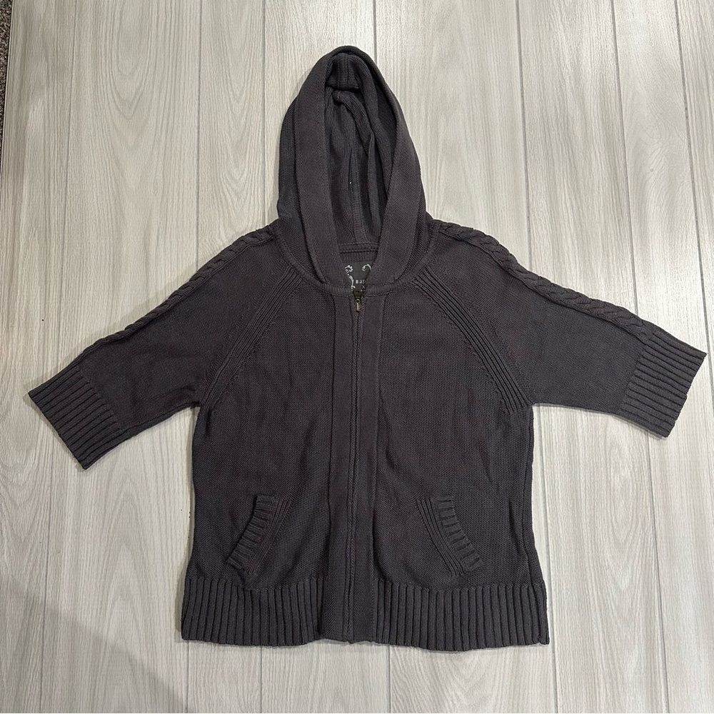 Y2K half sleeve zip up jacket with hoodie